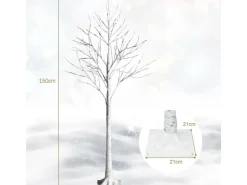 Costway LED Lichterbaum Birkenbaum Tannenbaum Christbaum 150cm