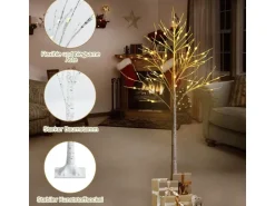 Costway LED Lichterbaum Birkenbaum Tannenbaum Christbaum 150cm