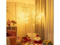 Costway LED Lichterbaum Birkenbaum Tannenbaum Christbaum 180cm