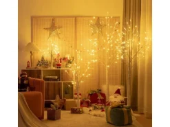 Costway LED Lichterbaum Birkenbaum Tannenbaum Christbaum 120cm