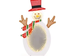 Costway Led Schneemann 64 cm Weihnachtsdeko mit Unendlichkeitsspiegel