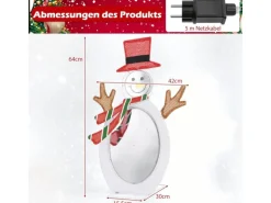 Costway Led Schneemann 64 cm Weihnachtsdeko mit Unendlichkeitsspiegel