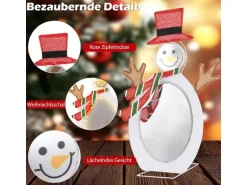 Costway Led Schneemann 64 cm Weihnachtsdeko mit Unendlichkeitsspiegel