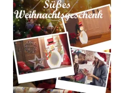 Costway Led Schneemann 64 cm Weihnachtsdeko mit Unendlichkeitsspiegel