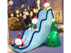Costway LED Schneerutsche & Weihnachtsbaum & 3 Eisbären 220cm
