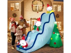 Costway LED Schneerutsche & Weihnachtsbaum & 3 Eisbären 220cm