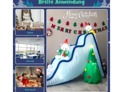 Costway LED Schneerutsche & Weihnachtsbaum & 3 Eisbären 220cm
