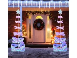 Costway Led Spiral Weihnachtsbaum Beleuchteter Tannenbaum 210cm