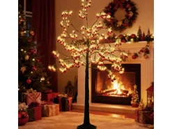 Costway Leuchtbaum mit 480 Leds & 384 Kugeln 150 cm Weihnachtsdeko