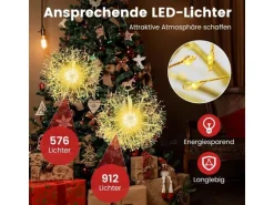 Costway Leuchtkugel Weihnachten 2 Stück Led Kugeln Zum Hinhängen