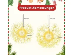 Costway Leuchtkugel Weihnachten 2 Stück Led Kugeln Zum Hinhängen