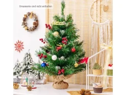 Costway Mini Künstlicher Weihnachtsbaum mit Roten Beeren 60 cm