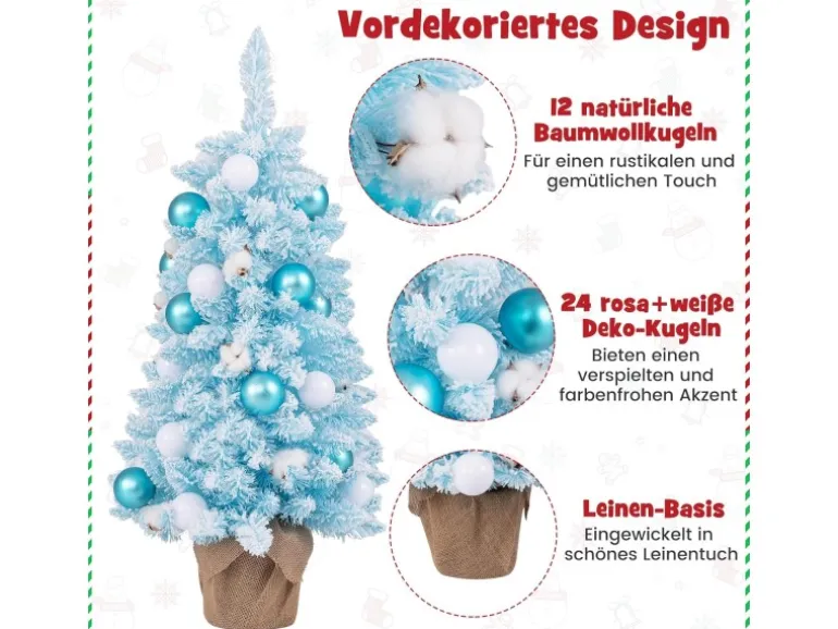 Costway Mini Künstlicher Weihnachtsbaum Tisch 90 cm