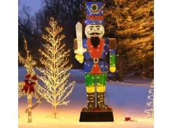 Costway Weihnachten Nussknacker Figur mit Schwert Groß 184 cm