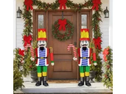 Costway Weihnachten Nussknacker Figur mit 110 Leds 170cm Weihnachtsdeko