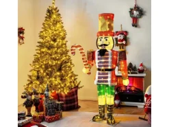 Costway Weihnachten Nussknacker Figur mit 110 Leds 170cm Weihnachtsdeko