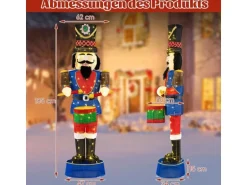 Costway Weihnachten Nussknacker Figur Groß Weihnachtsdeko XXL 185 cm