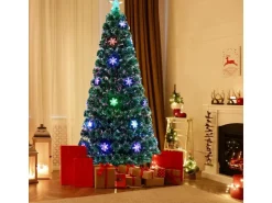 Costway Weihnachtsbaum & Glasfaser-Farbwechsler und Sternspitze 180cm