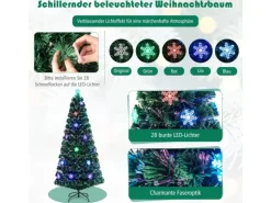 Costway Weihnachtsbaum & Glasfaser-Farbwechsler und Sternspitze 180cm