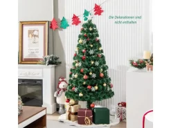 Costway Weihnachtsbaum & Glasfaser-Farbwechsler und Sternspitze 150cm