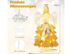 Costway Weihnachtsengel Beleuchtet Weihnachtsfigur 157 cm Hohe