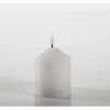 3D LED Kerzenstumpen Echtwachs Vela klein 7,5 x 12 cm Weiß