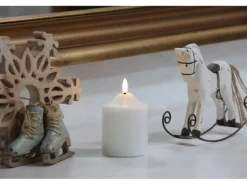 3D LED Kerzenstumpen Echtwachs Vela klein 7,5 x 12 cm Weiß