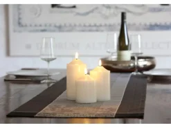 3D LED Kerzenstumpen Echtwachs Vela klein 7,5 x 12 cm Weiß