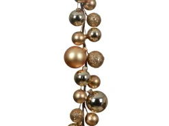 Decoris Kunststoffkugel-Girlande 6 cm x 6 cm x 180 cm Gold