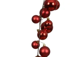 Decoris Kunststoffkugel-Girlande 10 cm x 10 cm x 180 cm Rot
