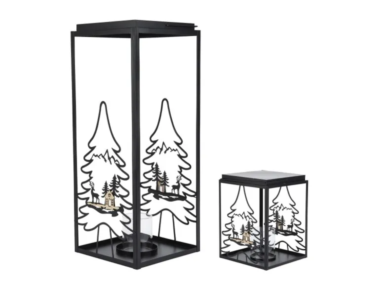 Decoris Laternen-Set 2-teilig Schwarz