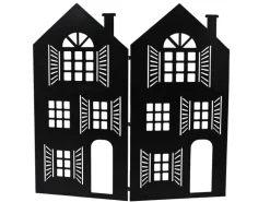 Decoris Weihnachtsdeko Haus Eisen 166,5 cm x 160 cm Schwarz