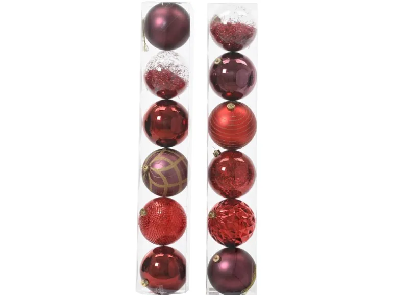 Decoris Weihnachtskugel Kunststoff Ø 15 cm Rot 6 Stück