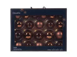 Decoris Weihnachtskugel-Set Glas 21 Stück Espresso