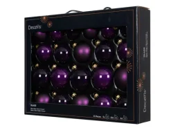 Decoris Weihnachtskugel-Set Glas Lila 21-teilig