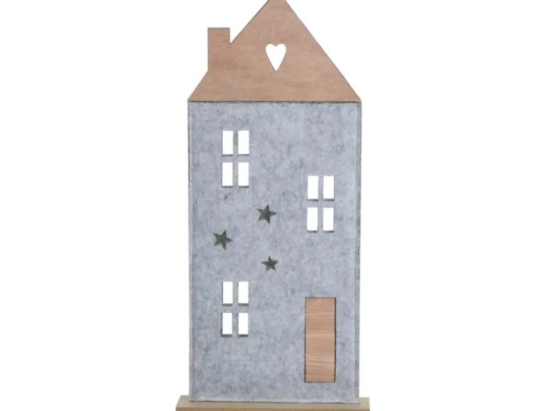 Deko Aufsteller Haus Filz 38 cm 3-fach sortiert