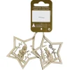 Deko Sterne zum Hängen 2er-Pack aus Holz Natur Ø 7 cm