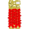 Deko Velourschleifen Rot mit goldener Verzierung 12er Pack