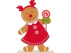 Dekofigur Lebkuchen Junge Mädchen L Filz Holz 2-fach sortiert