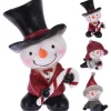 Dekofigur Schneemann Polystone 3fach-sortiert