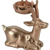 Deko-Hirsch mit Teelichthalter aus Aluminium 13 cm Kupfer