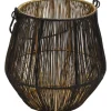 Deko-Laterne Draht aus Metall Ø 16 cm Schwarz-Gold