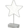 Deko-Stern Metall Silber Matt mit LED-Beleuchtung Warmweiß 20 cm x 5 cm x 30 cm