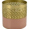 Deko-Teelichthalter Metall 7,5 cm Gold-Rose