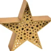 Deko-Teelichthalter Stern aus Metall 25 cm Gold