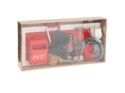 Deko-Weihnachtsszene-Set Mehrfarbig 9-teilig