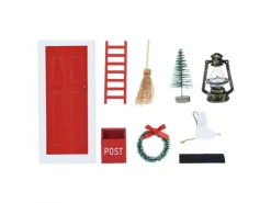 Deko-Weihnachtsszene-Set Mehrfarbig 9-teilig