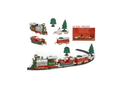 Deko-Weihnachtszug-Set mit Sound und Licht 283 cm Mehrfarbig 22-teilig