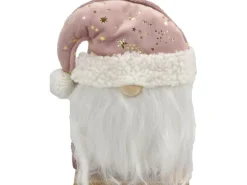 Deko-Wichtel aus Textil 22 cm Rose-Weiß