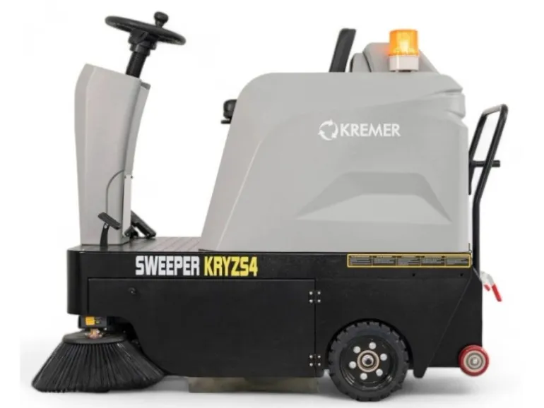 DeTec. KRYZS4 Aufsitz Kehrmaschine Kremer 48V 67AH Elektrische Hallen Kehrmaschine Selbstfahrende Kehrsaugmaschine mit 6.380 m²/h Flächenleistung